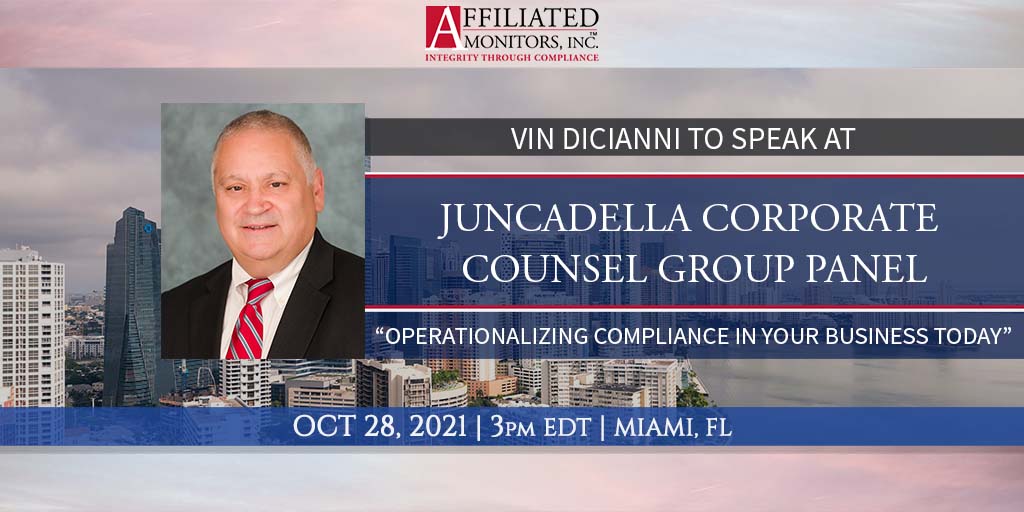 Vin DiCianni to Speak at Juncadella Corporate Counsel Group Panel: Operationalizing Compliance in Your Business Today